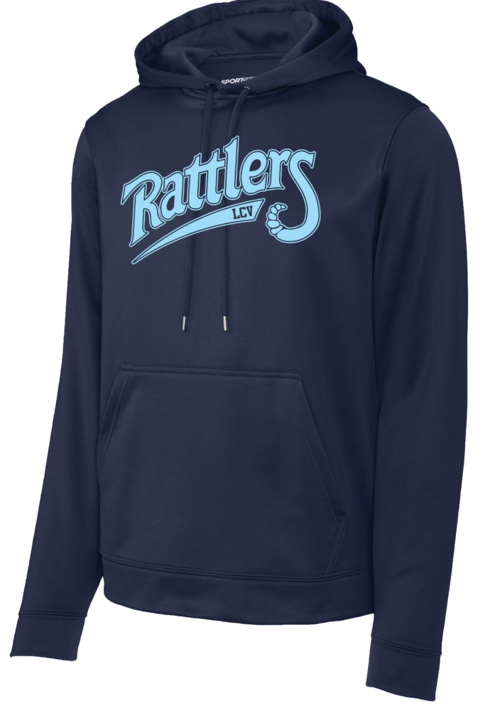 Youth Rattler's Navy Fleece Hooded Pullover