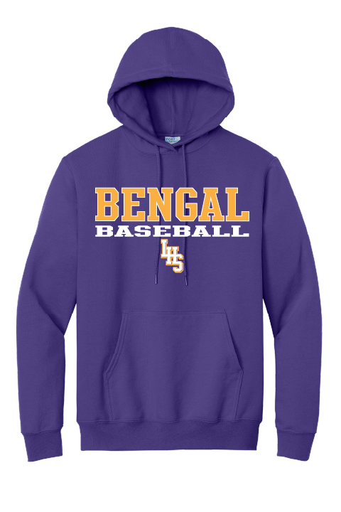 Bengal Baseball Youth Fleece Pullover Hooded Sweatshirt