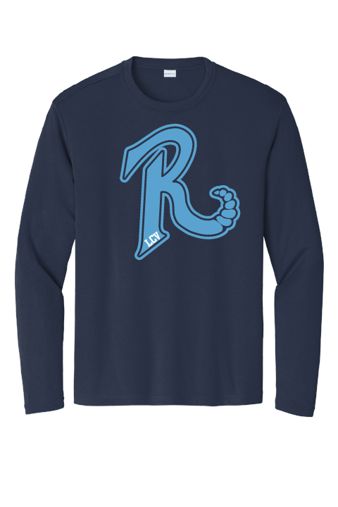 Youth R Navy Long Sleeve Tee